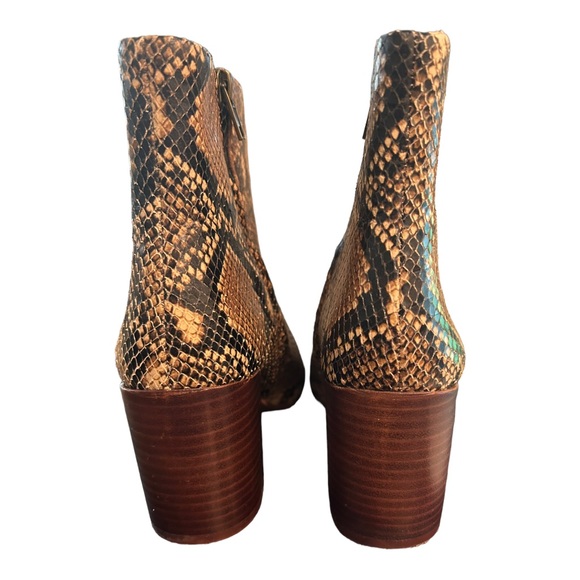 MADEWELL Fiona Boot in Snake Embossed Brown Leather Size 6 COLOR: WOOD ASH MULTI - Picture 6 of 9
